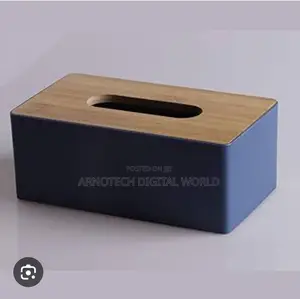 Tissue Box Holder With Bamboo Wood Lid