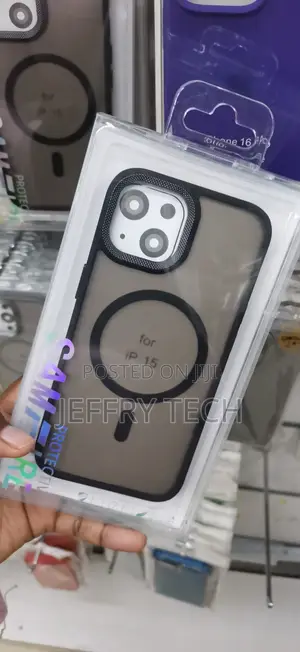 iPhone 15 Black Shock-Absorbing Bumper Frame Case