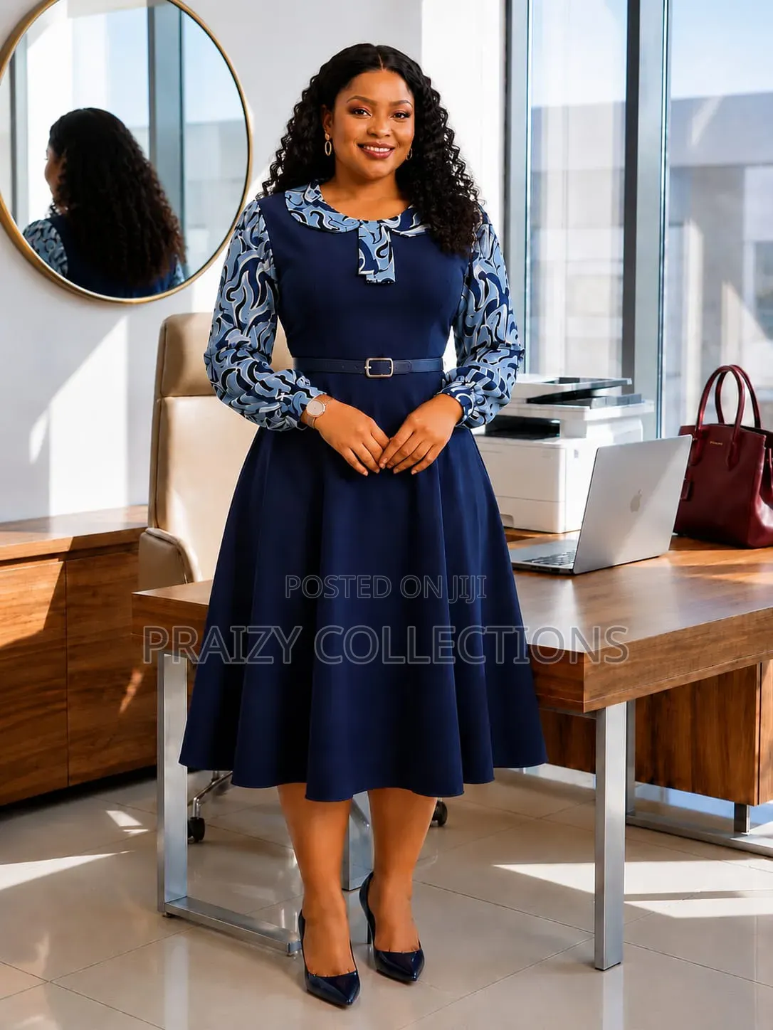 Marvel Swing Dress With Detailed Long Sleeve