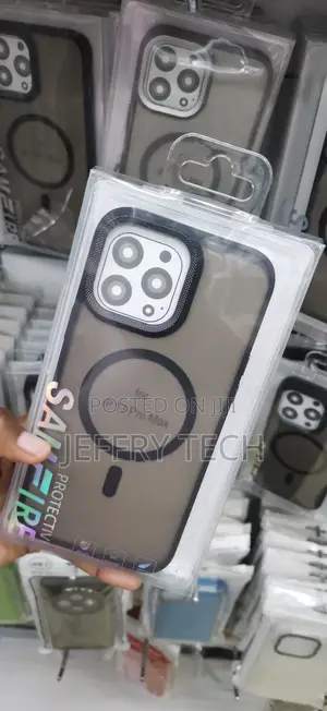 iPhone 13 Pro Max Semi-Transparent Black Magnetic Case