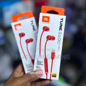 Red JBL Tune 310c Usb-C Earphones