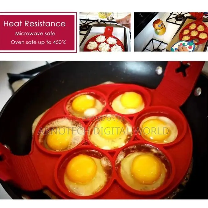 Silicone Pancake Egg Mold – 7‐Hole Non‐Stick Reusable