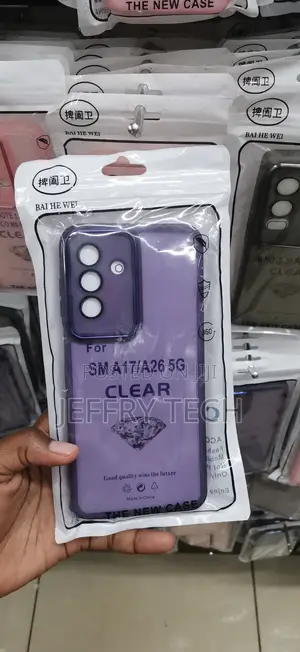 Samsung Galaxy A26 5g Clear, Purple Diamond-Pattern Phone Case