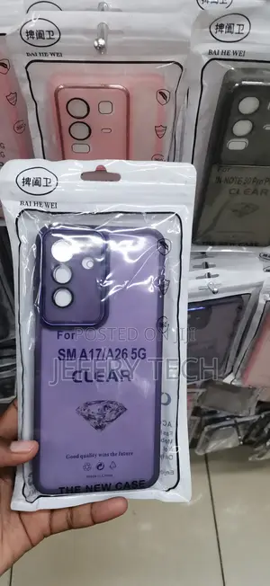 Samsung Galaxy A17 Translucent/Clear Purple Finish ,Diamond Logo,Case