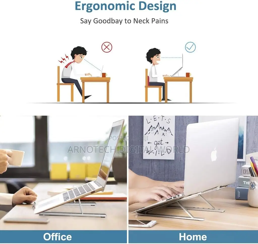 Metallic Adjustable Ergonomic Laptop Stand