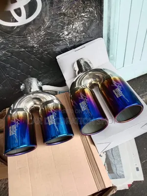 HKS Dual Exhaust Tip Stainless Steel Burnt Blue Finish Universal Fit