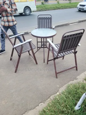 Small Brown Metal Bistro Set