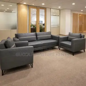 5-Seater Black Guest Sofa Set