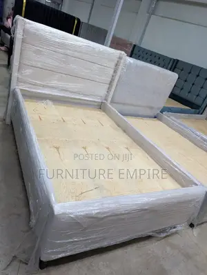 4 by 6 Beige Chester Bed Rectangular Tufted Frame