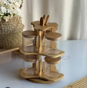 Rotating Jar Set 6pcs Glass Storage (Hbc