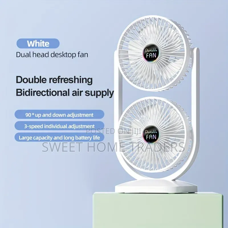 Double Head Rechargeable Fan