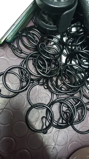 Black Round Curtains Rod Rings . Heavy Duty and Coated