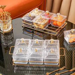 Elegant 6-Compartment Dessert/Fruit /Candy Serving Tray