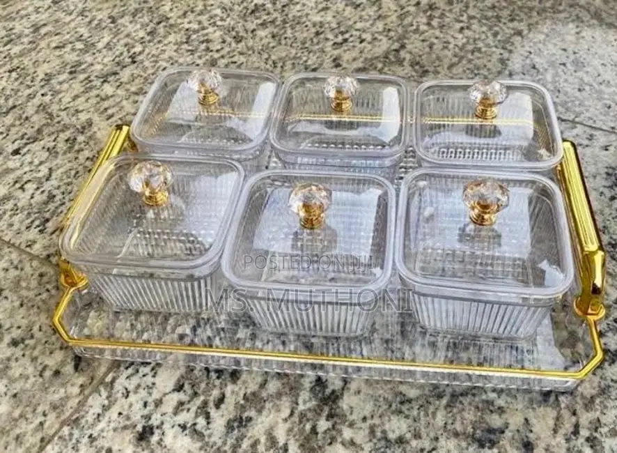 Elegant 6-Compartment Dessert/Fruit /Candy Serving Tray