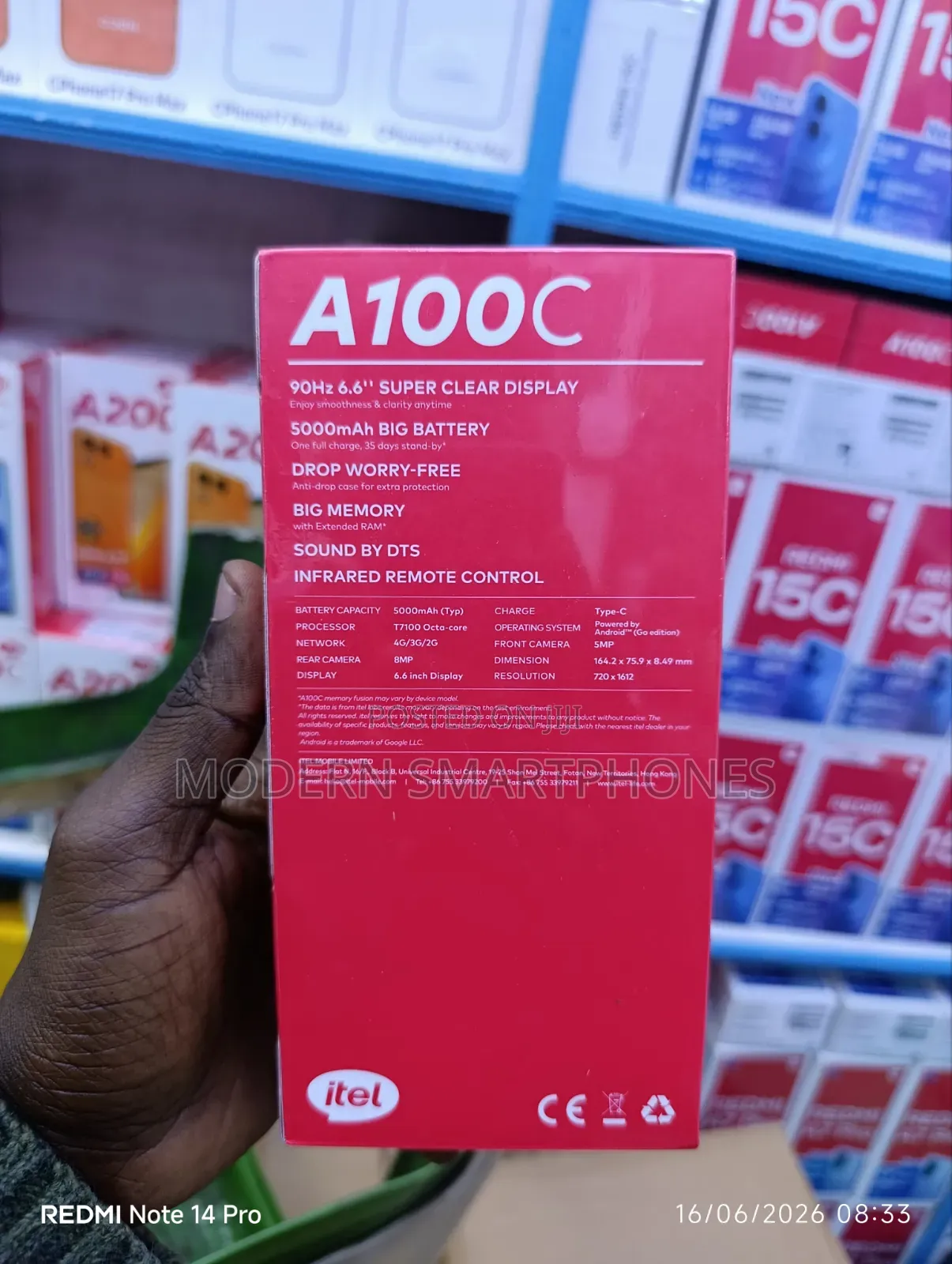New Itel A100C 64 GB Black