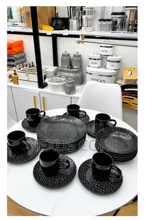 24pcs Black Dinner Set
