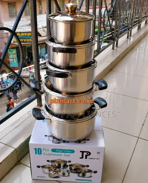 Jp Heavy-Duty 10 Piece Stainless Steel Cooking Pot Set