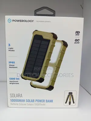 Powerology Solara Solar Power Bank 10,000mah – Khaki