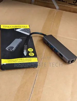 Type C Multifunctional Adapter to Hdmi Usb Type C Lan 5 in 1 Hub