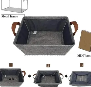 Collapsible Closet Organizer With Cover Storage Basket