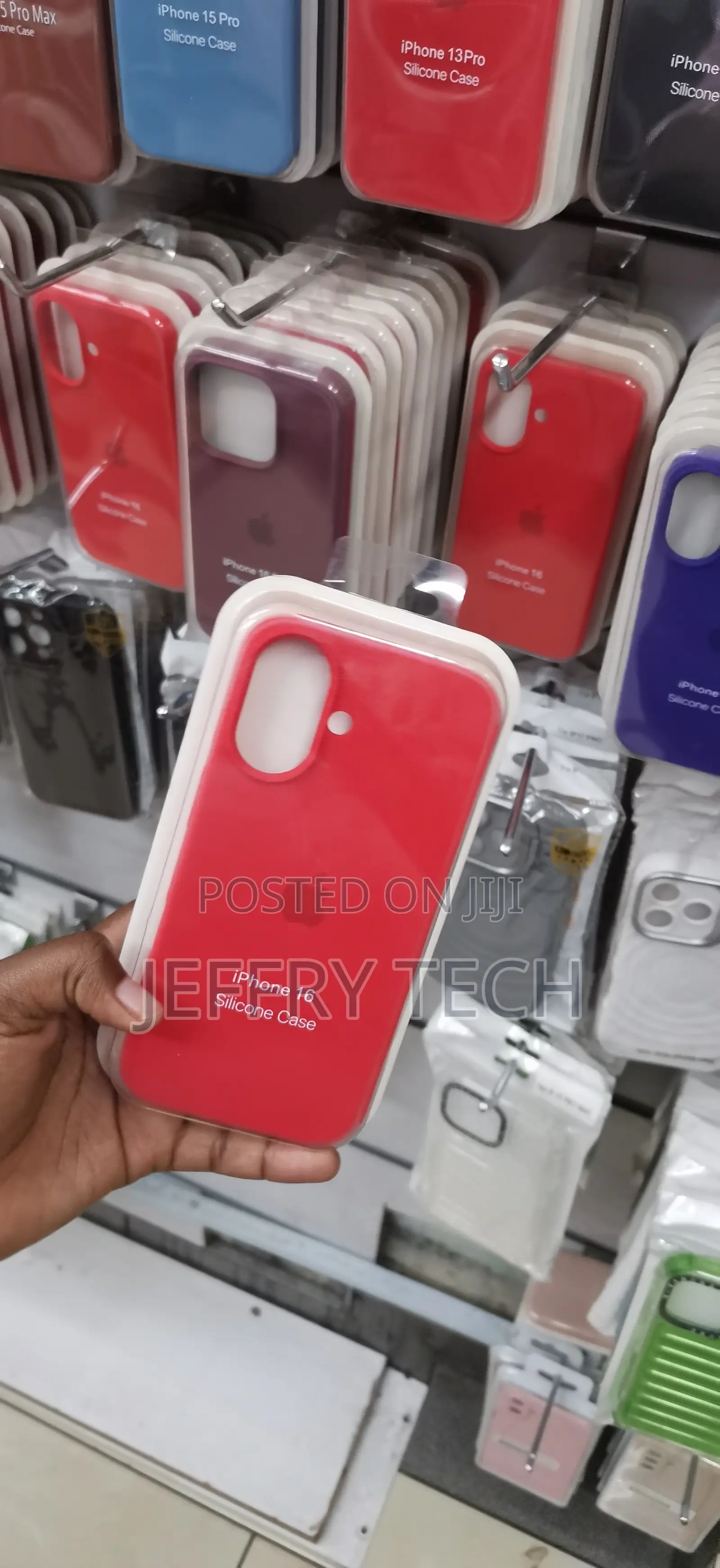 iPhone 16, Featuring a Vibrant Red Finish Case