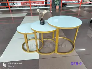 3 in 1 Executive Glass Effect Marble Table