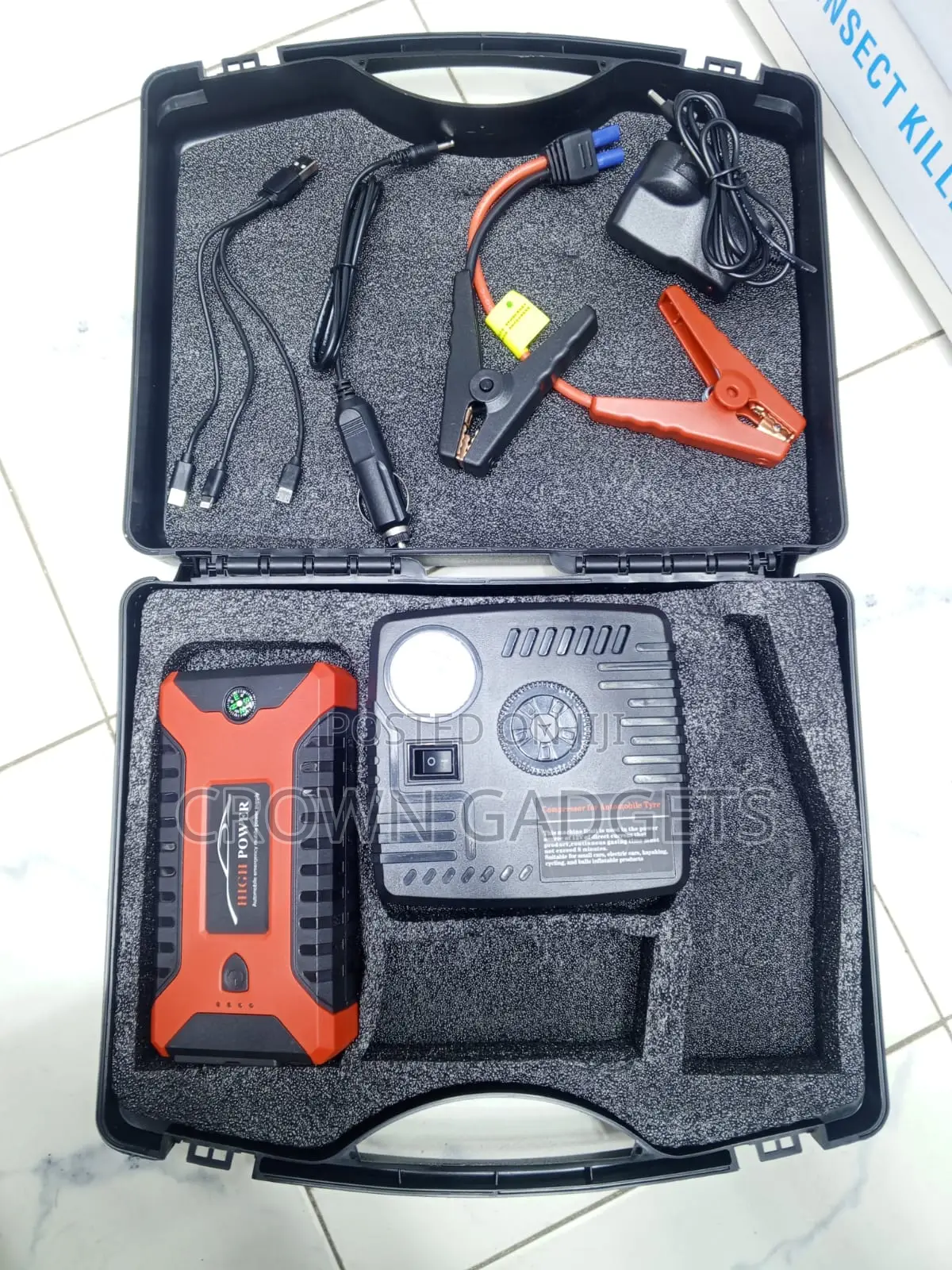 Multi-Function Car Jump Starter With Air Pump and Led Light