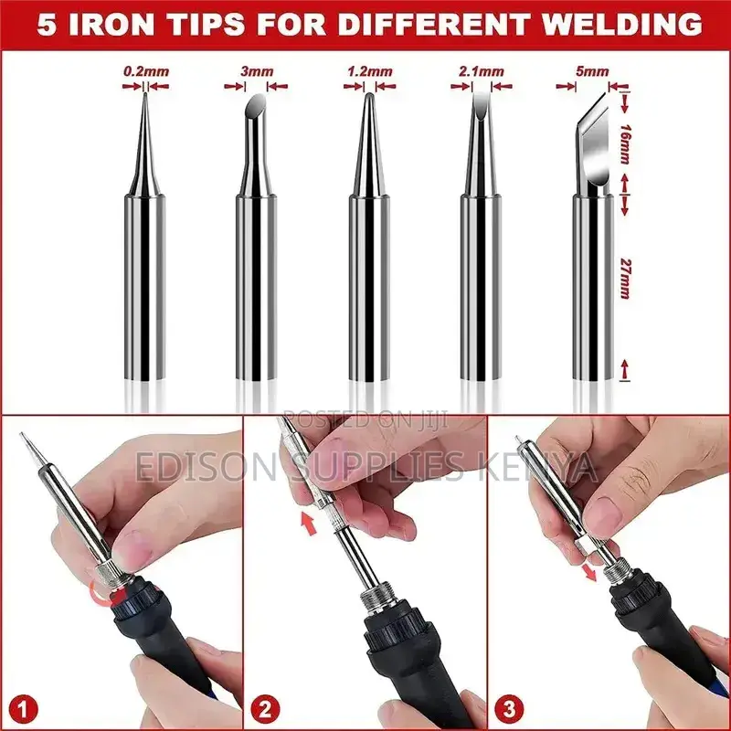 Solder Tips 5pcs Silver Soldering Iron Gun Welding Station Tip