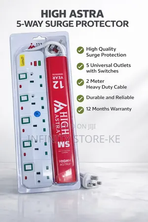 High Astra 5-way Surge Protector Extension Cable With Switches