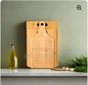 A Set of 3 Wooden Bamboo Cutting Boards