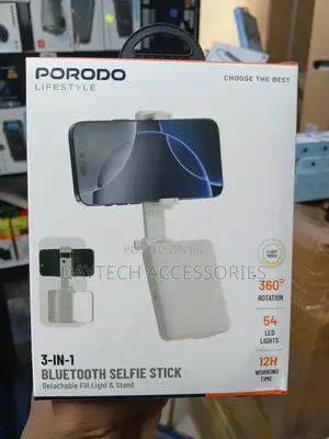 This Is a Porodo Lifestyle 3-in-1 Bluetooth Selfie Stick