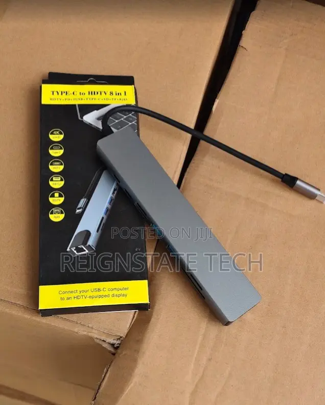 Type C 8 in 1 Hub With Usb C,Hdmi ,Usb A,Ethernet,Tf Card