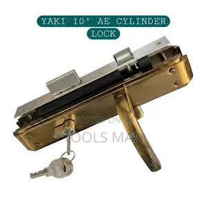 Yaki 10" Ae Antique Brass Cylinder Door Lock With 3 Keys