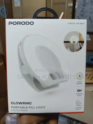 Porodo Glowring Clip on Fill Light Portable Led Ring Light.