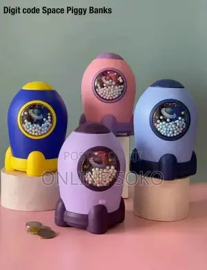 Rocket Piggy Bank Space-Themed Money Saving Coin Bank for Boys Girls