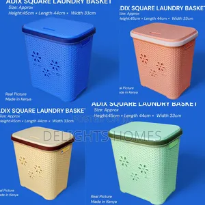 *Adix Square Laundry Basket With Lid –B