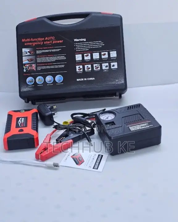 Multi-Function Car Emergency Jump Starter Kit With Air Compressor