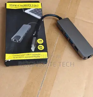 5 In 1 Type C Usb Hub With Hdmi Lan And Usb Ports