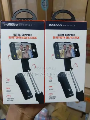 Porodo Lifestyle Ultra-Compact Bluetooth Selfie Stick 360° Rotating