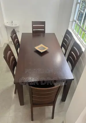 High Quality Dining Table Set, 6 Padded Chairs