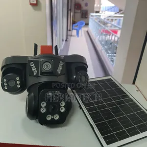 Solar Ptz Outdoor Cctv 4g Alarm Siren Motion Detection 3 Lenses
