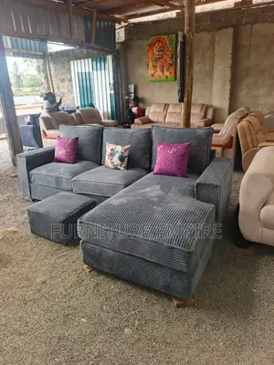 6 Seater Corduroy L-Shaped Sofa