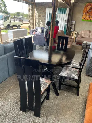 6 Seater Wooden Dining Set With Cushioned Chairs