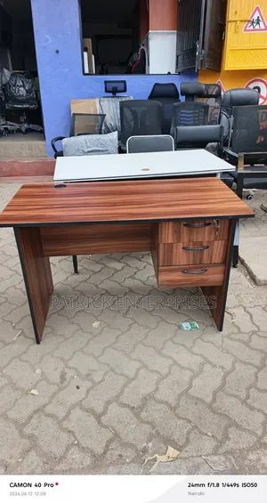 Dark Walnut Wooden/ Chipboard Home Office Study Table
