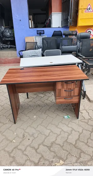 Dark Walnut Wooden/ Chipboard Home Office Study Table