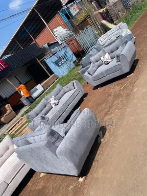 3-2-2 Seater Butterfly Sofa Set Grey Upholstered With Cushions