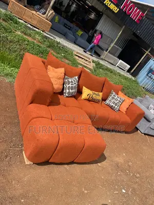 6-Seater L-Shaped Bubble Sofa Orange