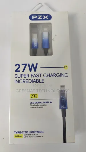 PZX V199 27w Type-C to Lightning Super Fast Charging Cable – 1m