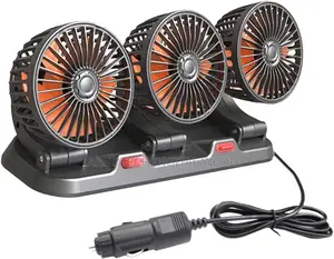 3head Dashboard Cooling Fan With Adjustable Speeds,360degree Rotation