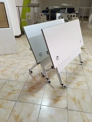 White Flip-Top Mobile Table